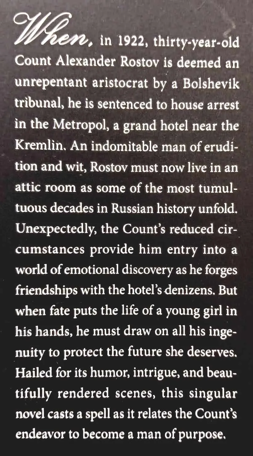 A GENTLEMAN IN MOSCOW - Amor Towles