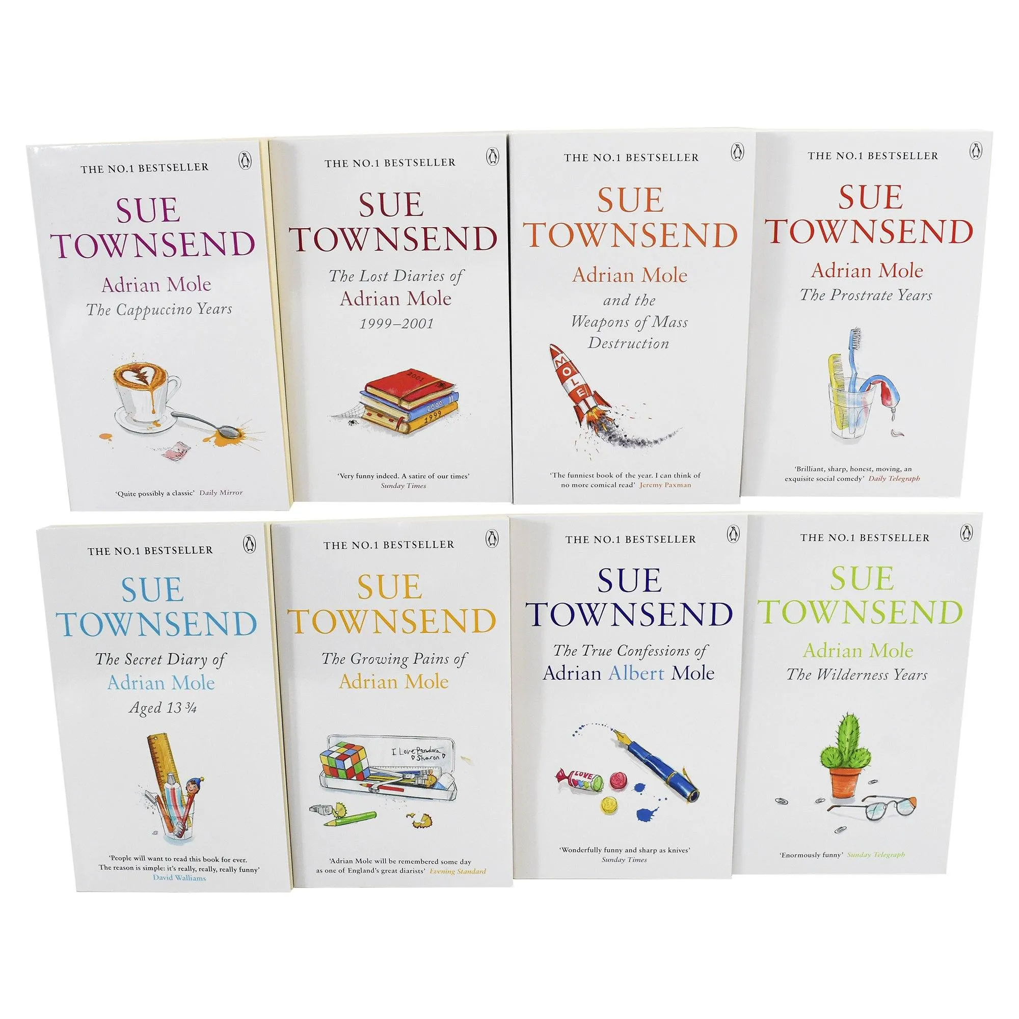 Adrian Mole Series by Sue Townsend 8 Books Collection Set - Young Adult - Paperback