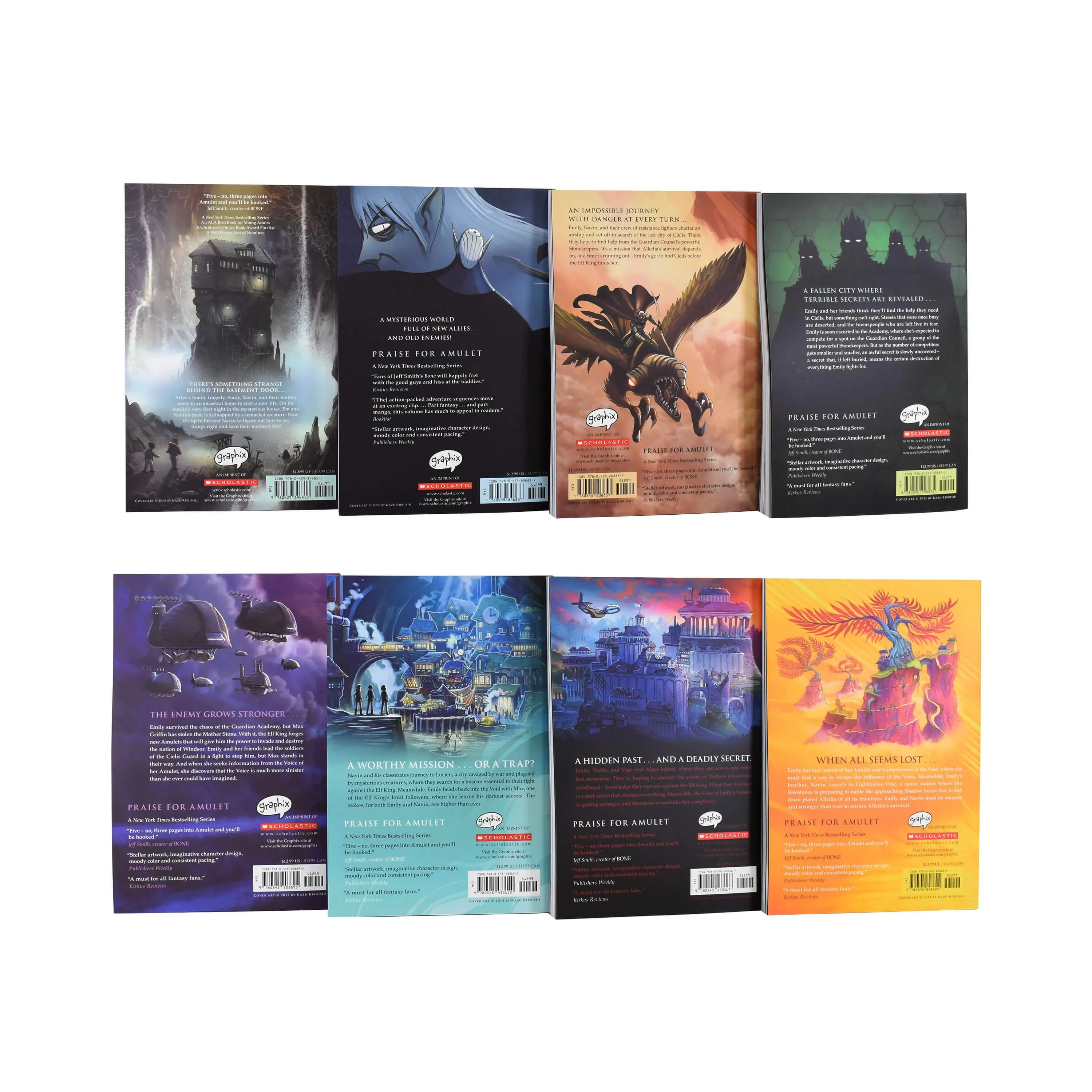 Amulet 8 Books Graphic Novel Box Set By Kazu Kibuishi - Age 9-14 - Paperback