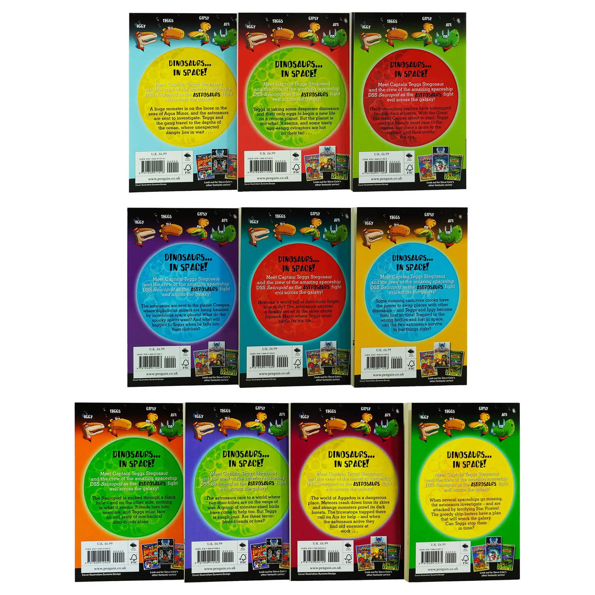 Astrosaurs Series Collection 10 Books Set By Steve Cole - Ages 7  - Paperback