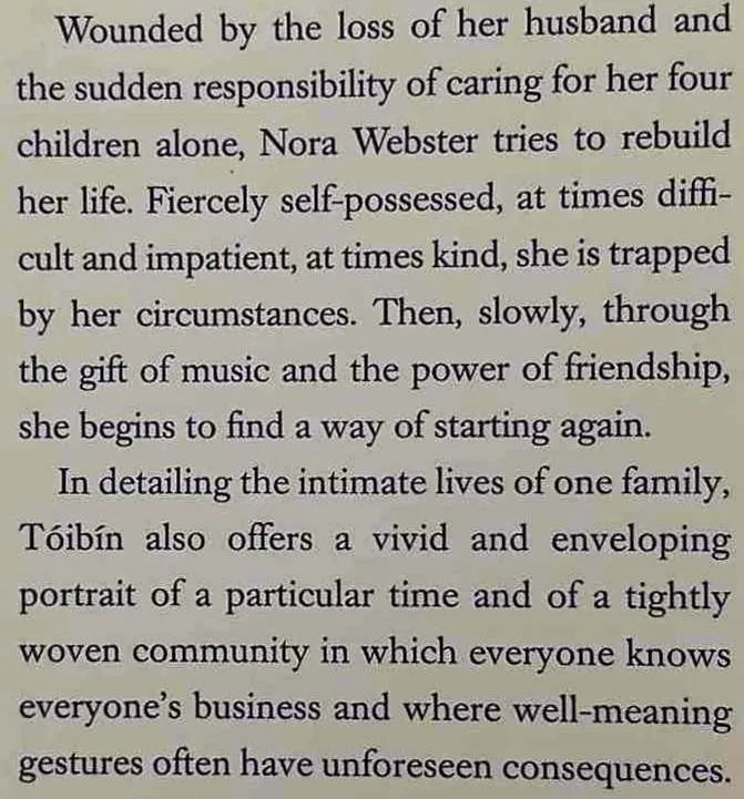 NORA WEBSTER - Colm Toibin