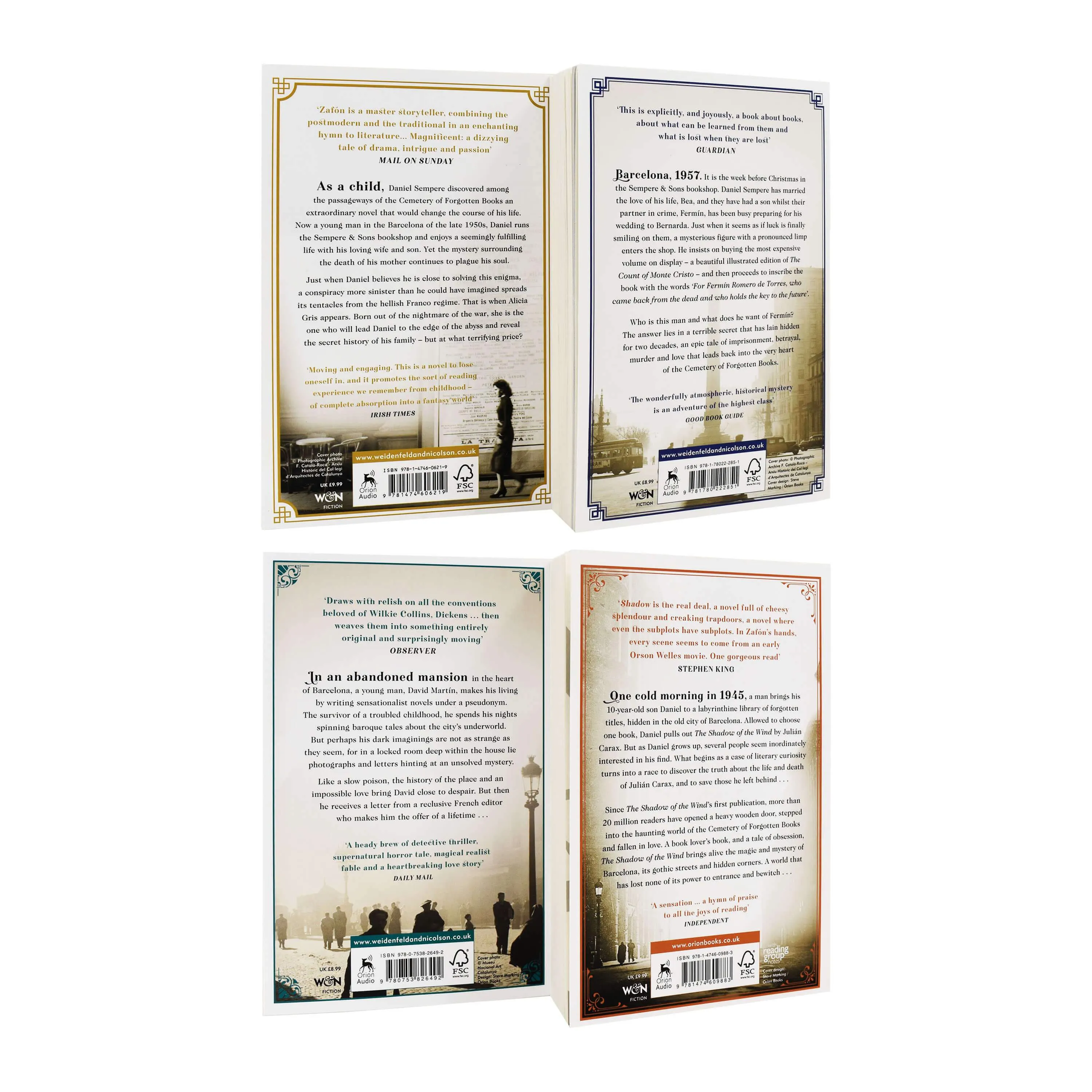 The Cemetery of Forgotten Books by Carlos Ruiz Zafon: Books 1-4 Collection Set - Fiction - Paperback