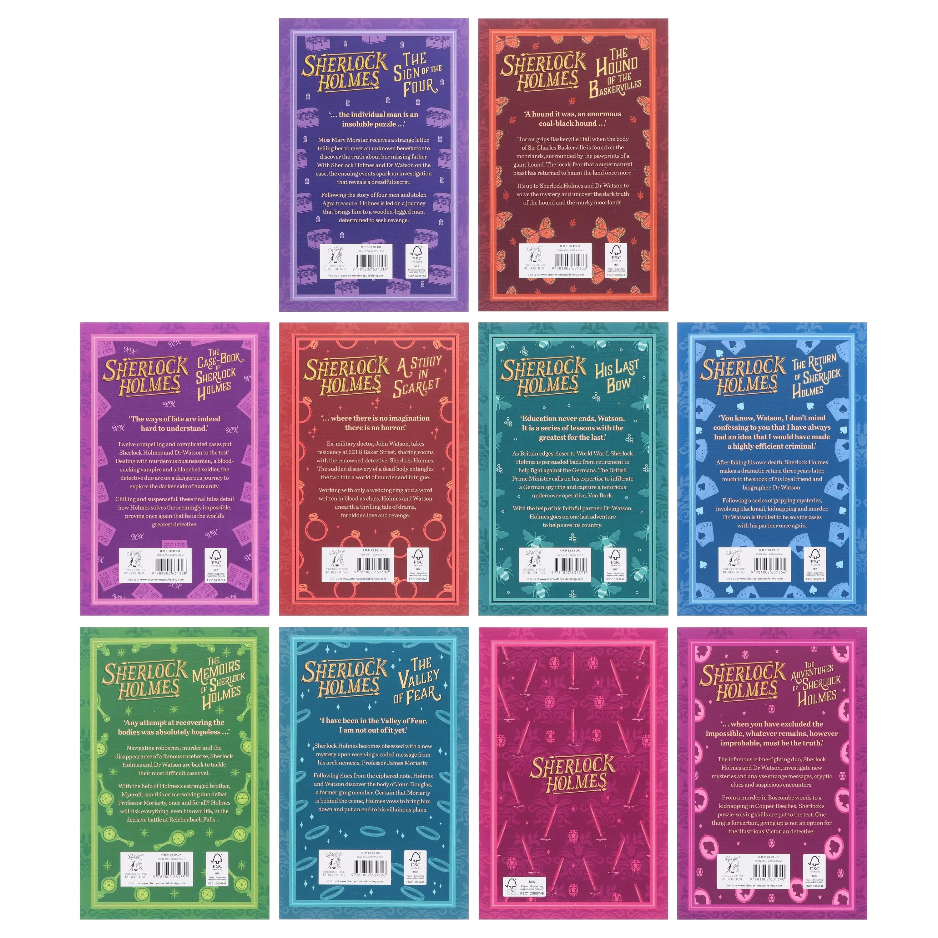 The Complete Collection of Sherlock Holmes 10 Books Box Set by Sweet Cherry Publishing - Fiction - Paperback