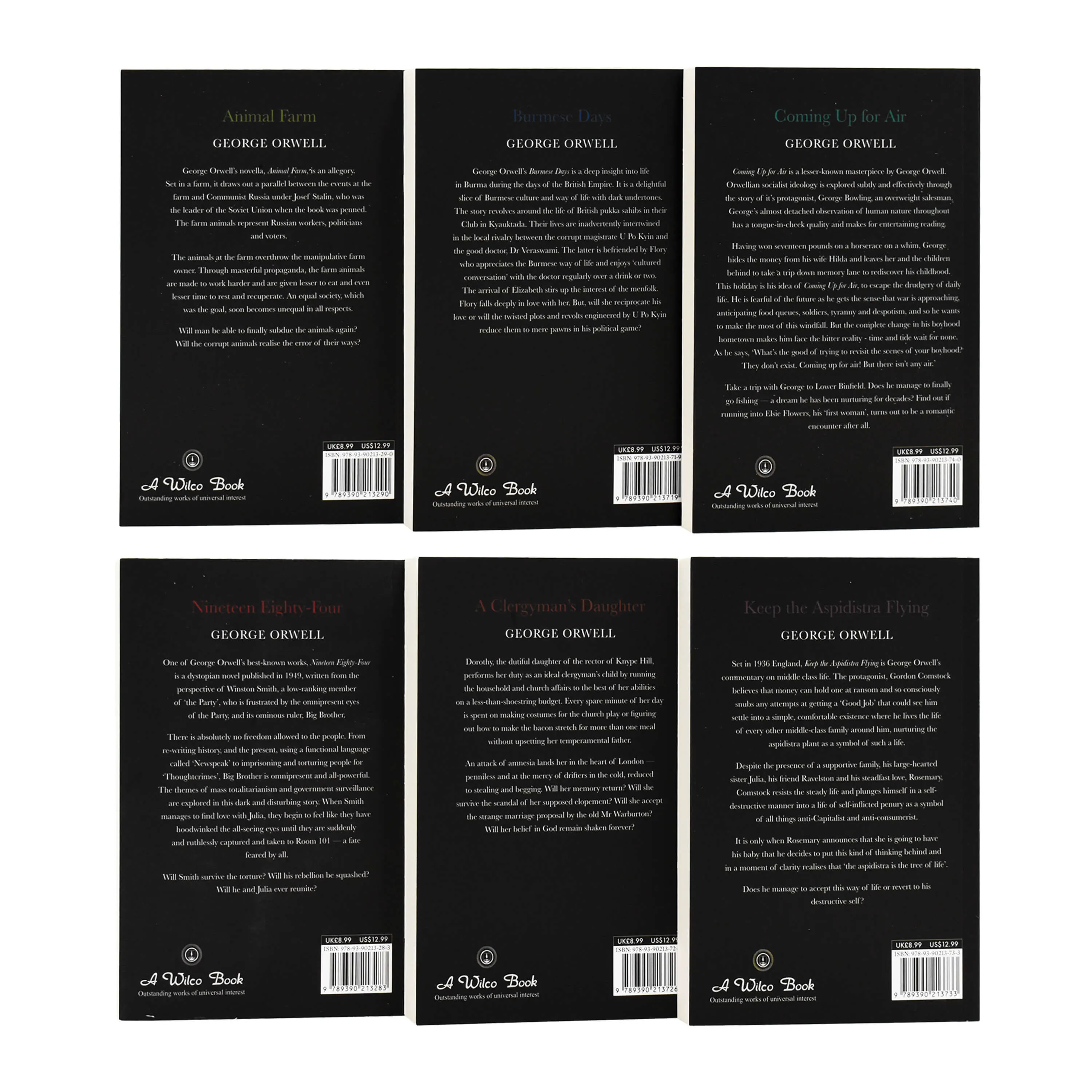 The George Orwell Complete Classic Essential Collection 6 Books Box Set - Fiction - Paperback