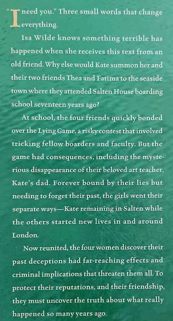 THE LYING GAME - Ruth Ware