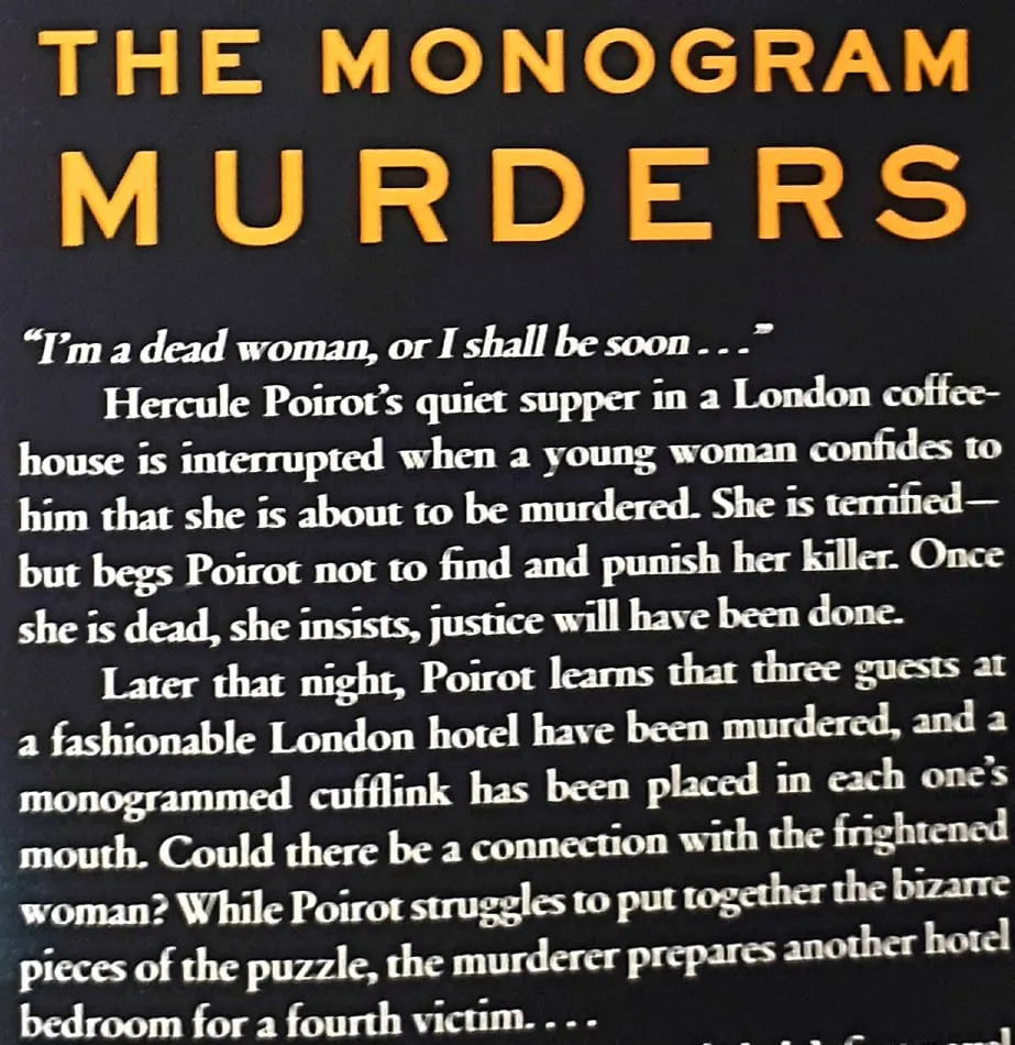 THE MONOGRAM MURDERS - Sophie Hannah, Agatha Christie